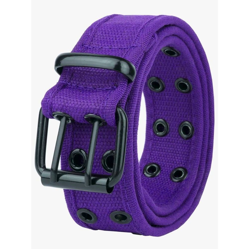 🔹️NWT Unisex Purple Durable Canvas Double Grommet Belt Medium